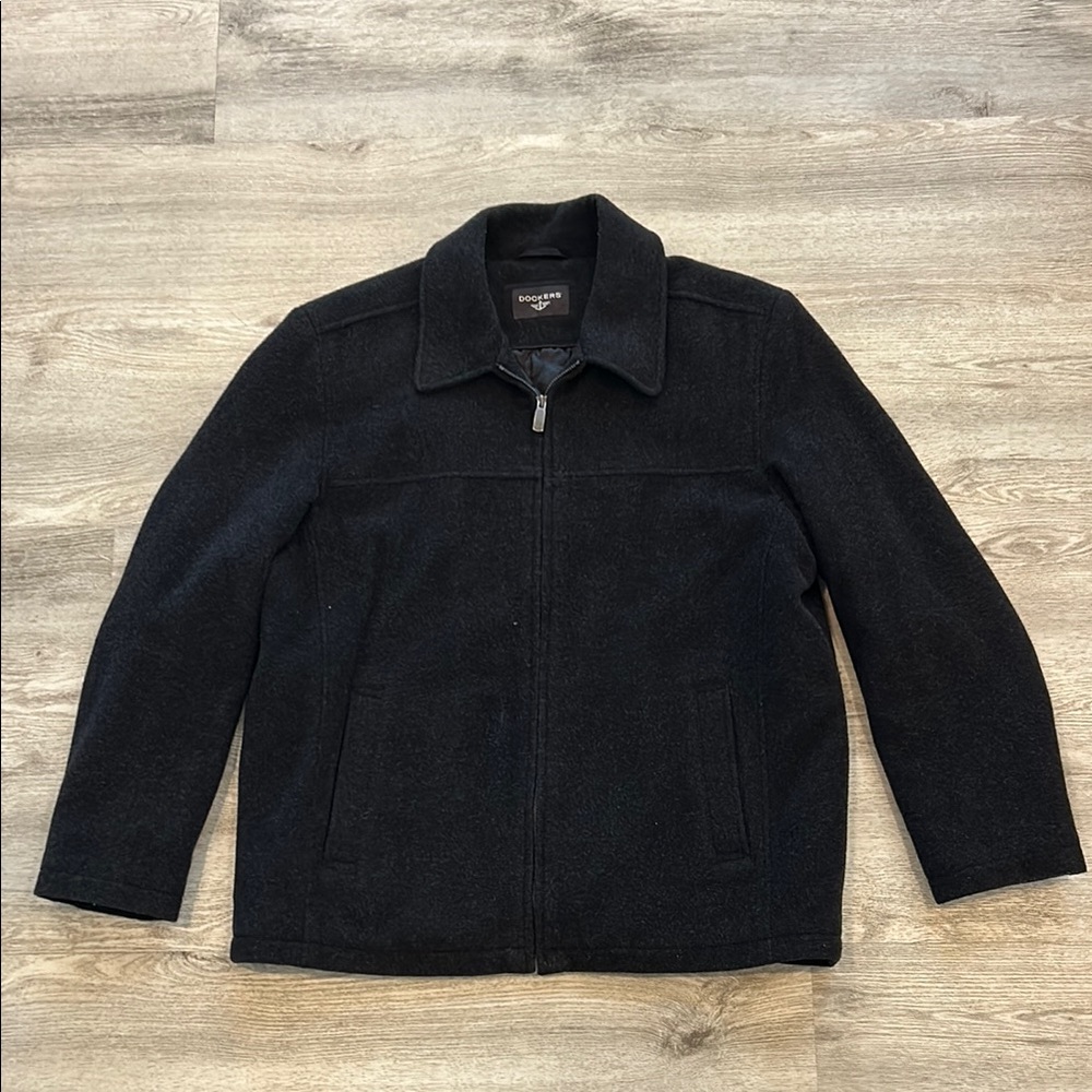 Dockers Dark Charcoal Wool Pea Coat